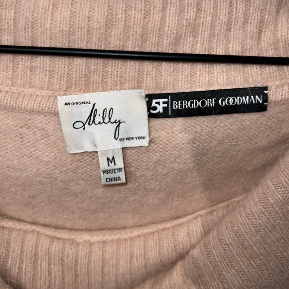 Milly of NY / Bergdorf Goodman | Women’s Angora Sweater Cowl Neck Sleeveless |M - Picture 3 of 4